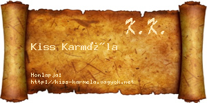 Kiss Karméla névjegykártya